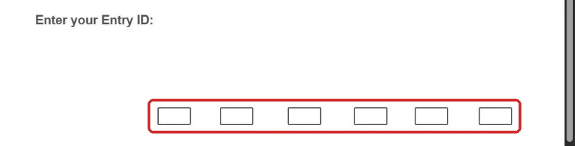 Six Entry ID input boxes on the Kroger feedback survey